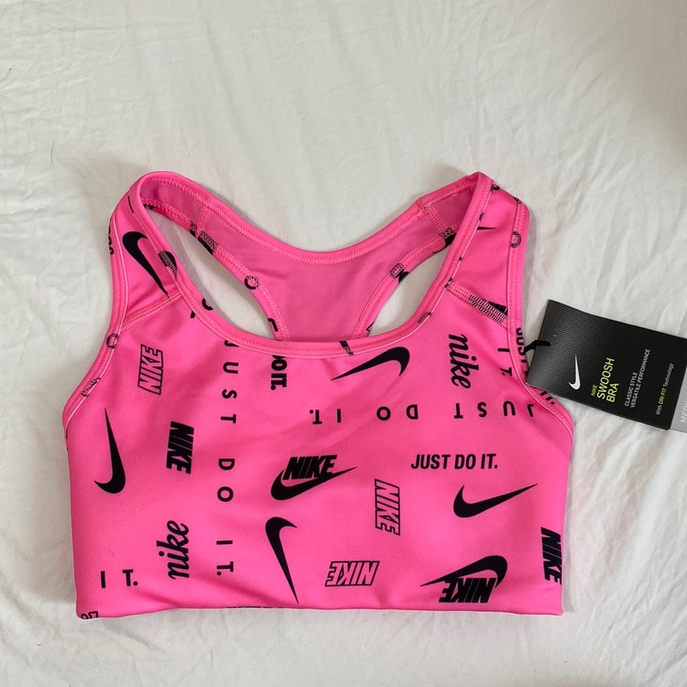 Hot Neon Pink Nike Swoosh Bra